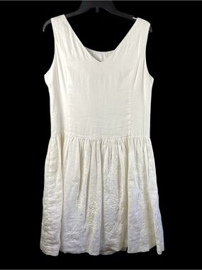 Sundance Cream Sleeveless Gathered Skirt Dress
